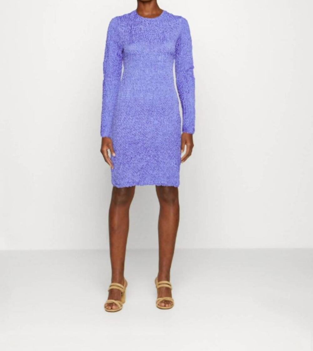 SAMSOE SAMSOE Bianca Crinkle Popcorn Dress Iris Bloom Purple Sz S NWT $270 {N1}